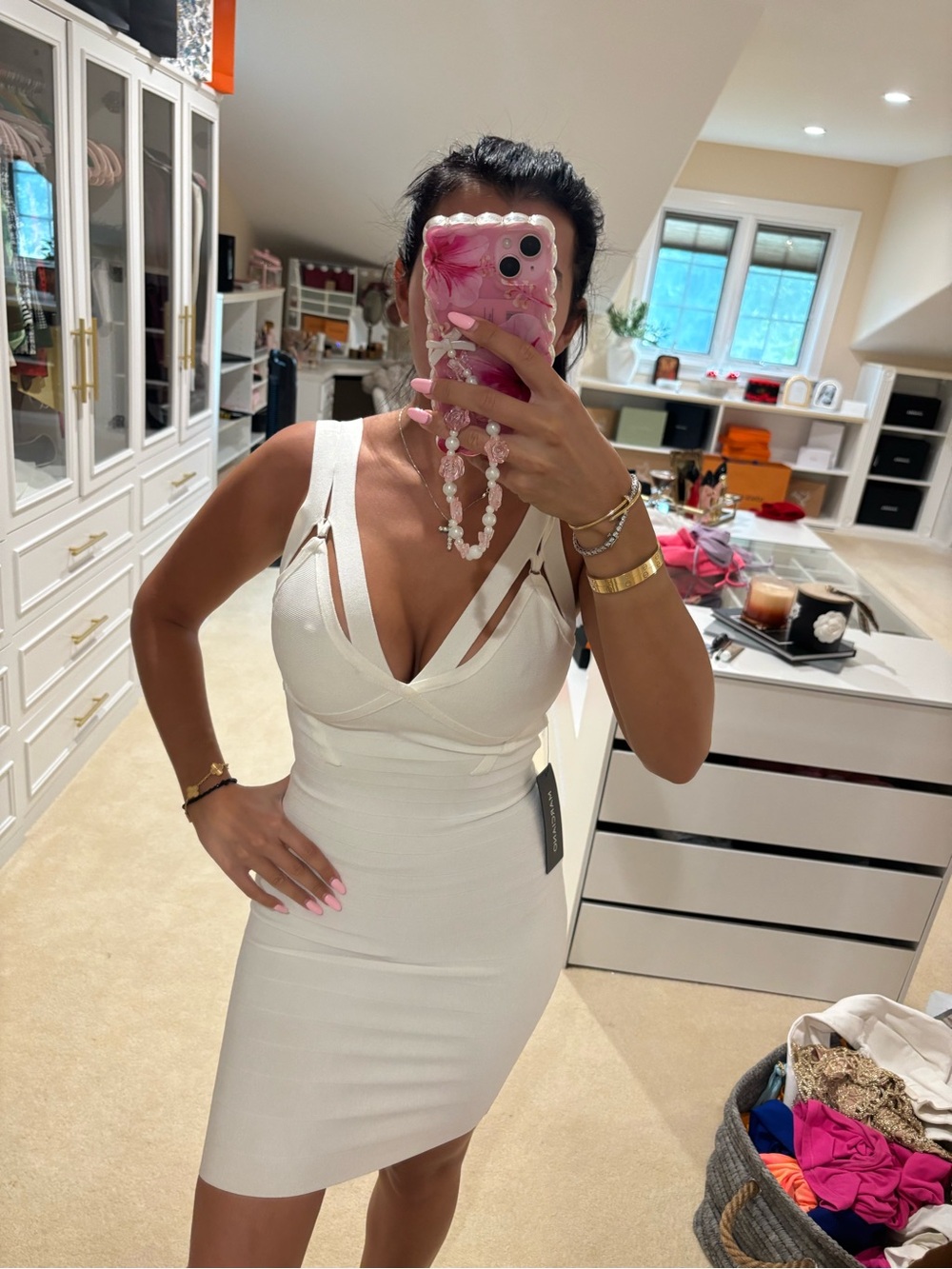 Guess by Marciano White Strappy Bodycon Mini Dress